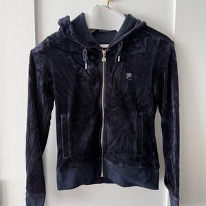 Fila Navy Blue Velour Hoodie